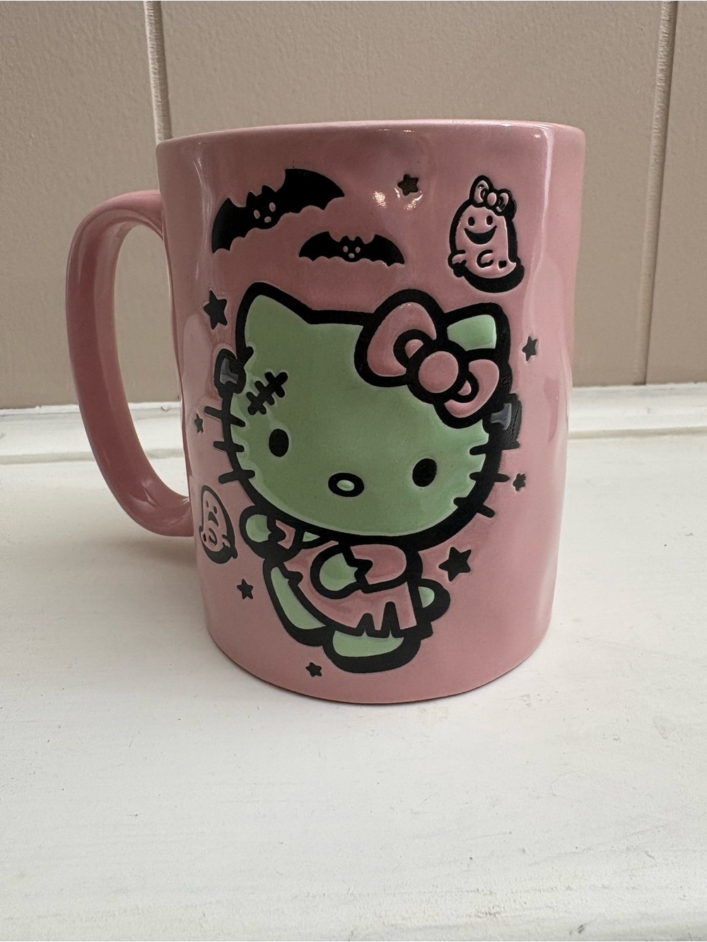 Hello Kitty Pink Halloween Mug Frankenstein Monster Silver Buffalo